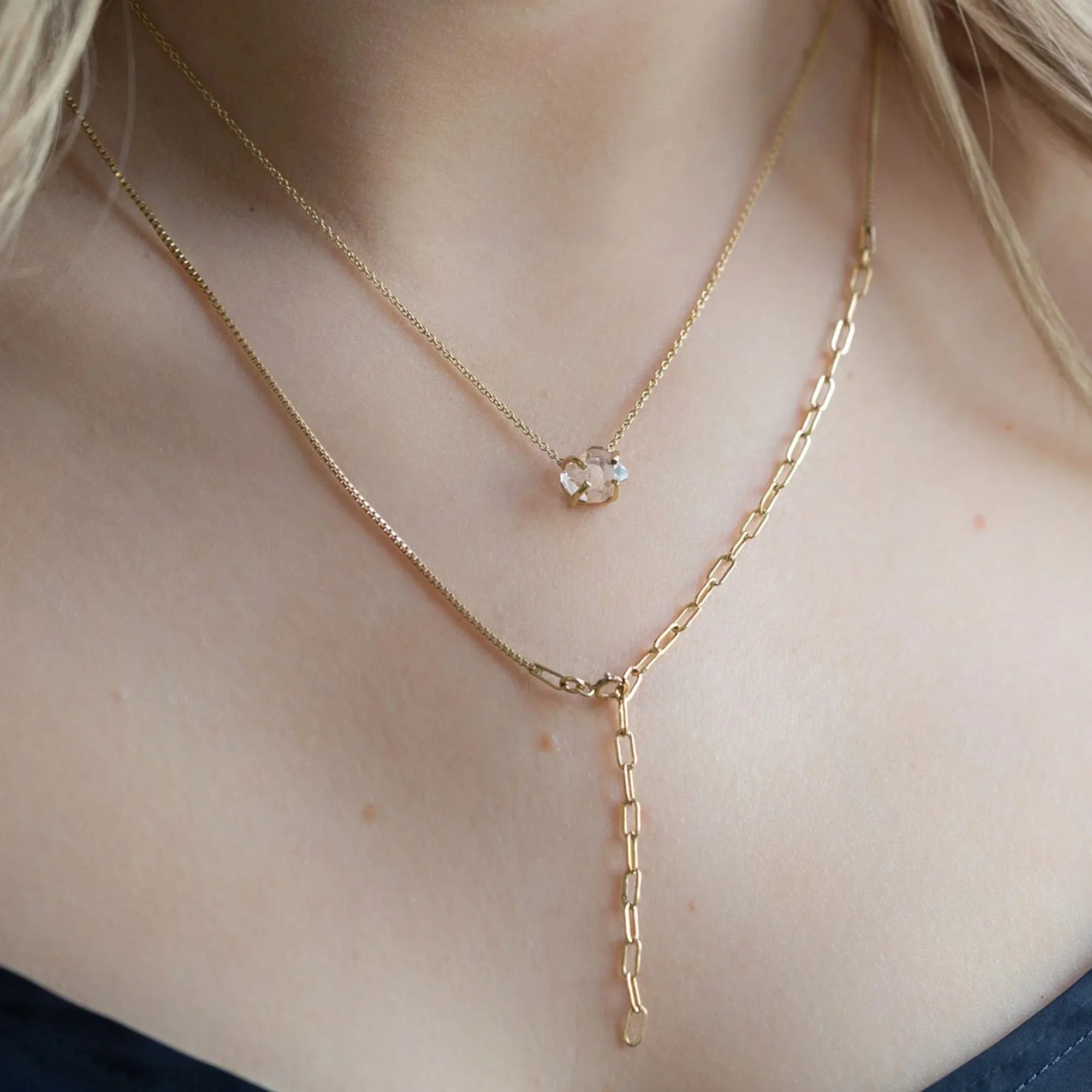 The Herkimer Diamond Necklace | Yellow Gold Filled