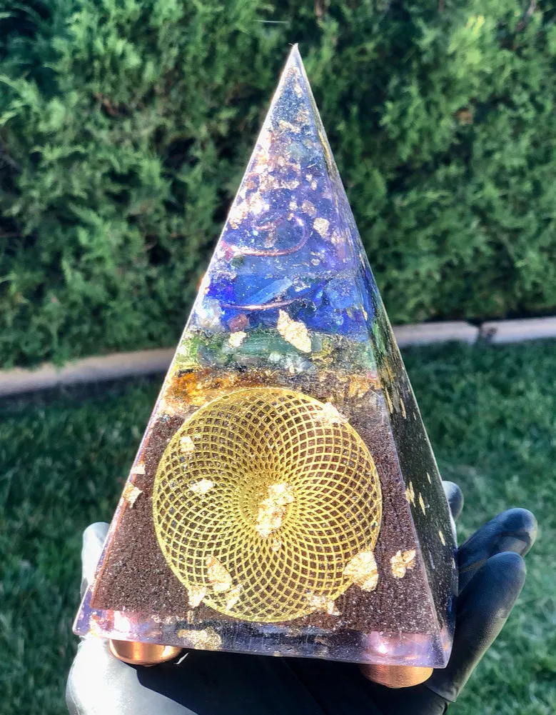The “Sleek Tensor Ring Nubian Chakra” Orgone Pyramid