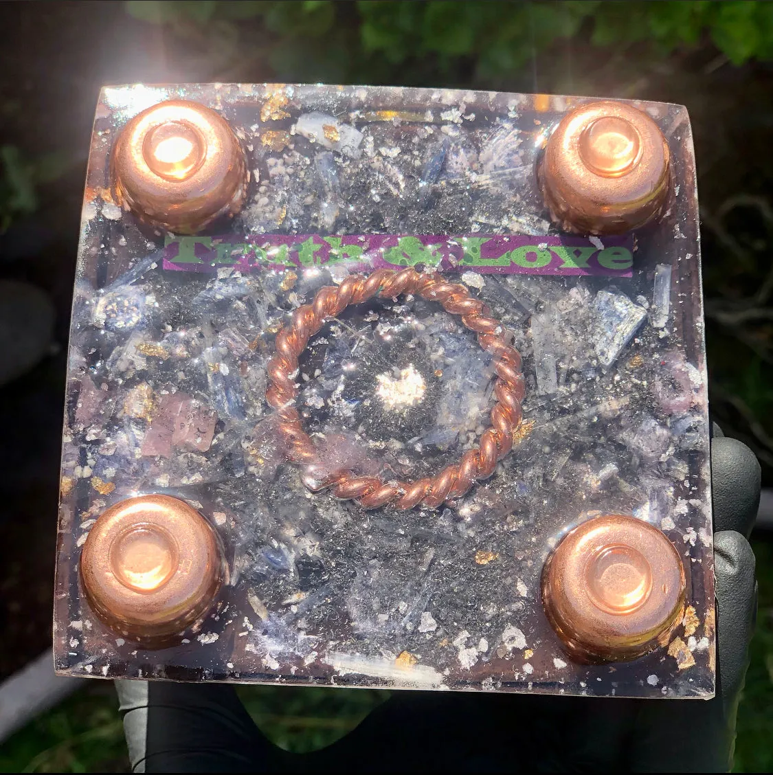 The “Sleek Tensor Ring Nubian Chakra” Orgone Pyramid
