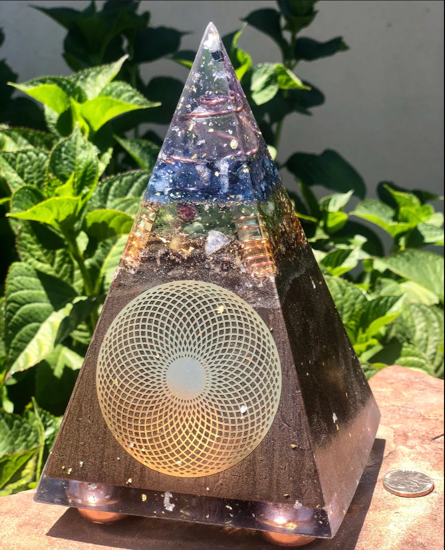 The “Sleek Tensor Ring Nubian Chakra” Orgone Pyramid