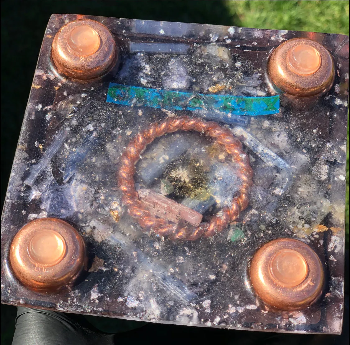 The “Sleek Tensor Ring Nubian Chakra” Orgone Pyramid