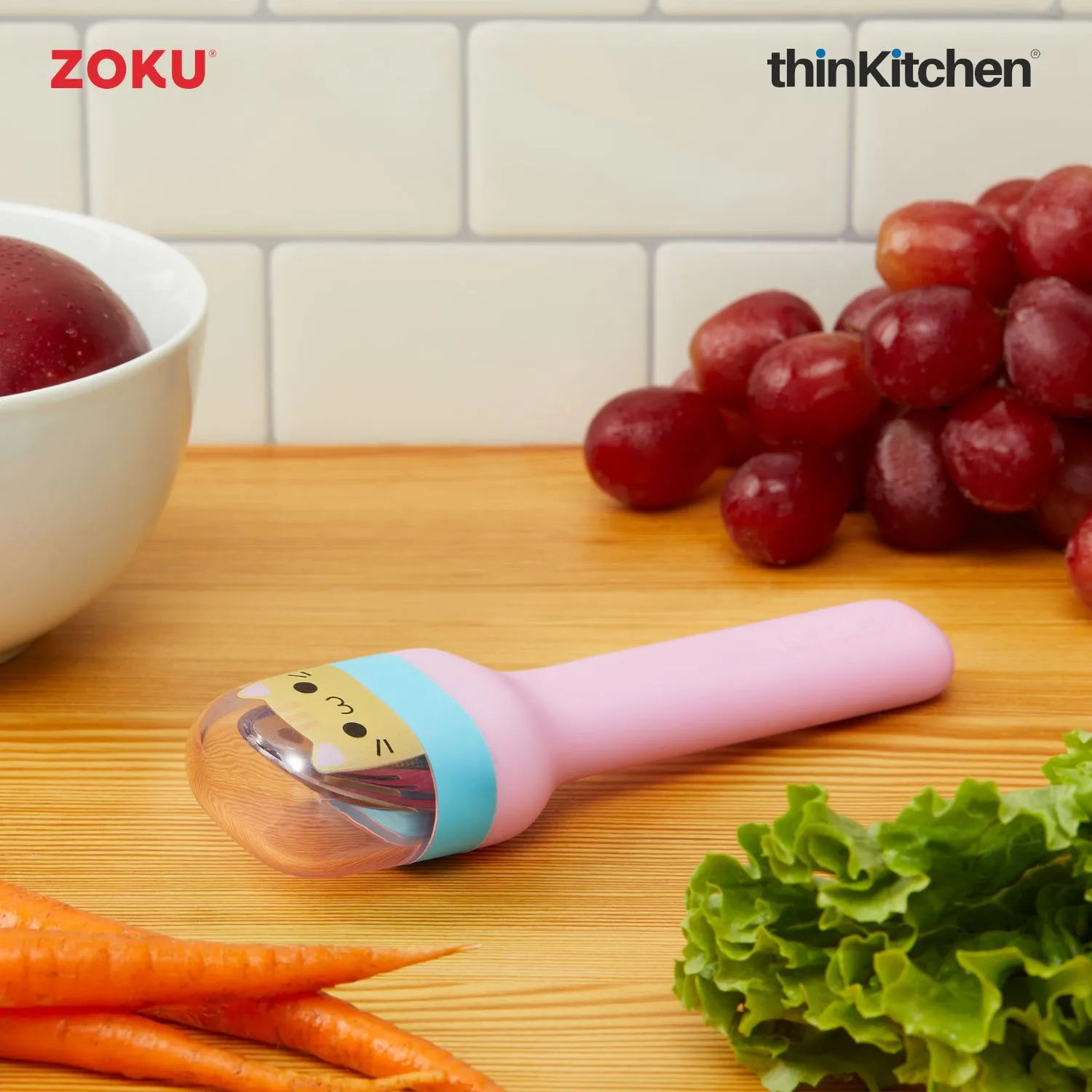 thinKitchen™ Zoku Stainless Steel Kids Pocket Utensil Set, Kitty