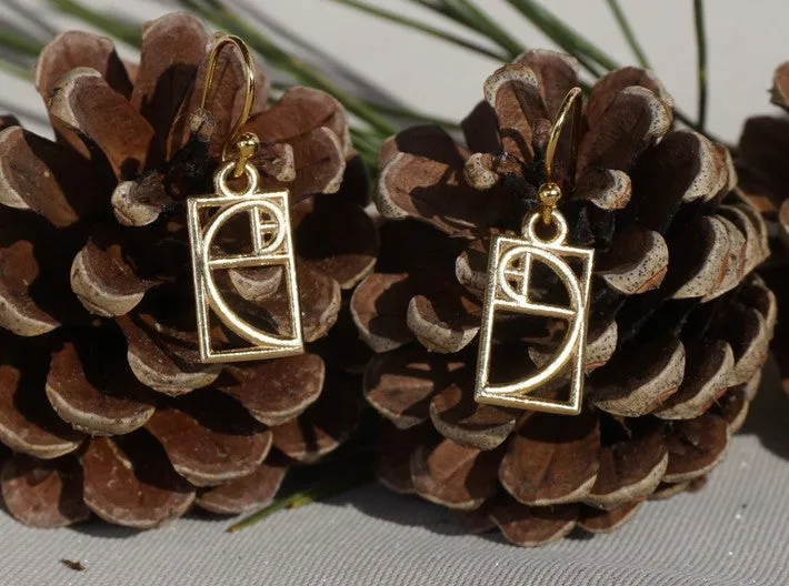 Tiny Golden Ratio Earrings (Metal)