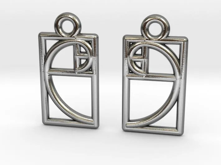 Tiny Golden Ratio Earrings (Metal)
