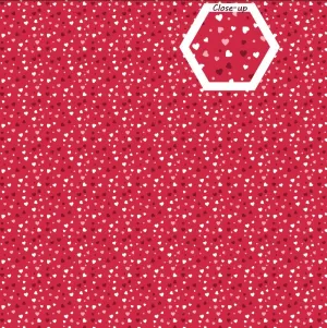 Tiny Hearts on Red Printed Vinyl
