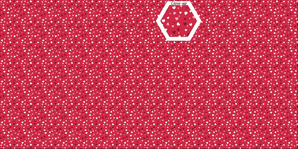 Tiny Hearts on Red Printed Vinyl