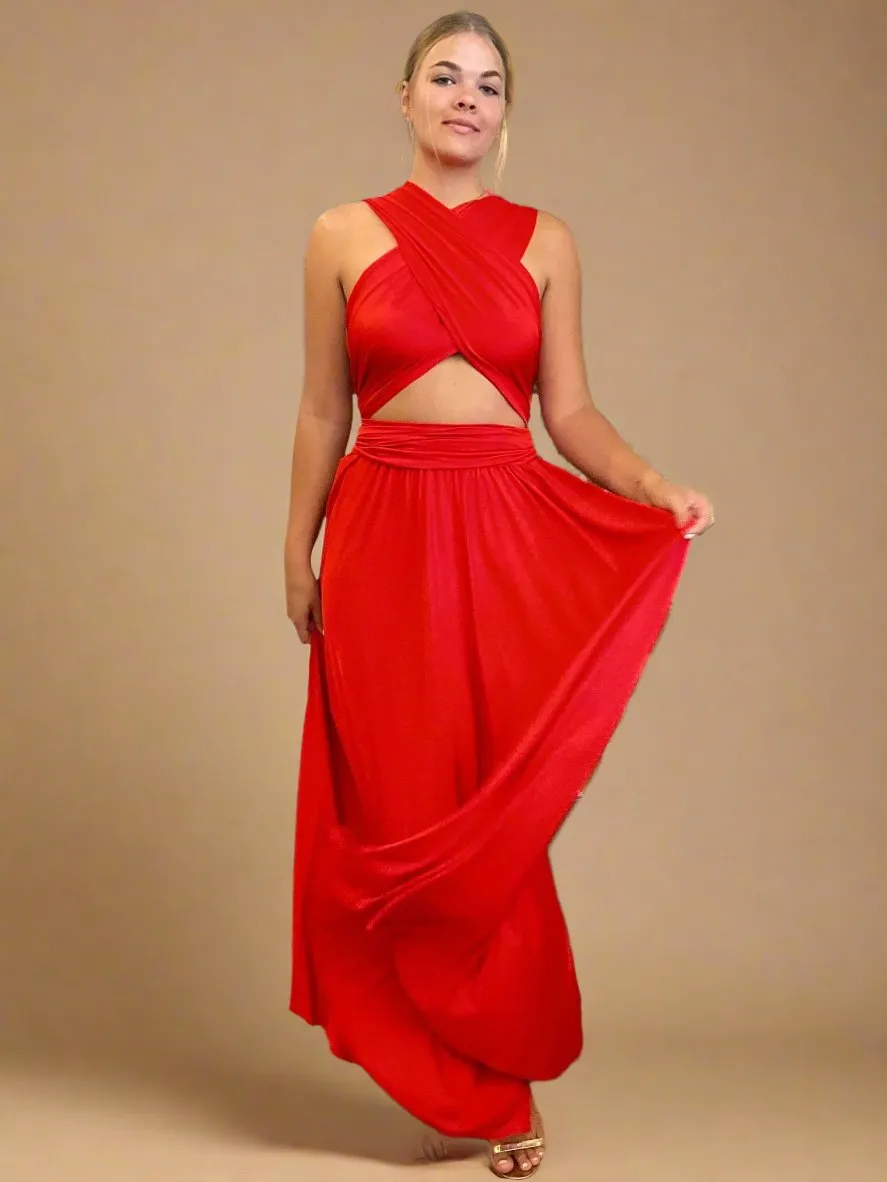 Tomato Red Convertible Infinity bridesmaid dress Express NZ wide
