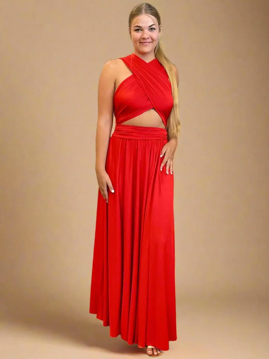 Tomato Red Convertible Infinity bridesmaid dress Express NZ wide