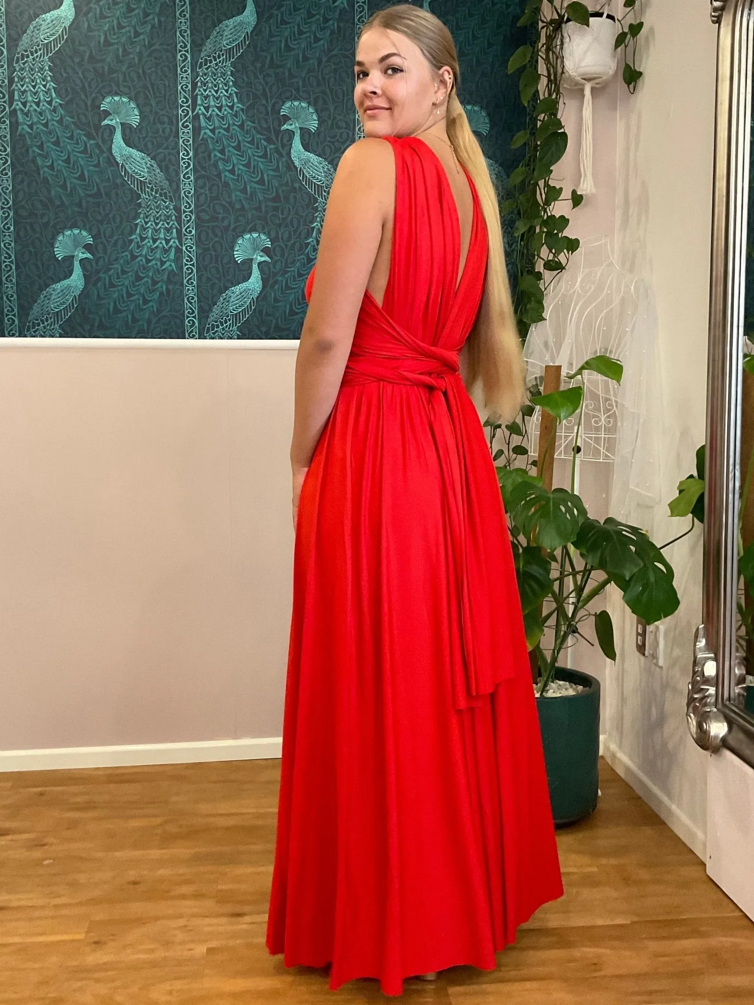 Tomato Red Convertible Infinity bridesmaid dress Express NZ wide