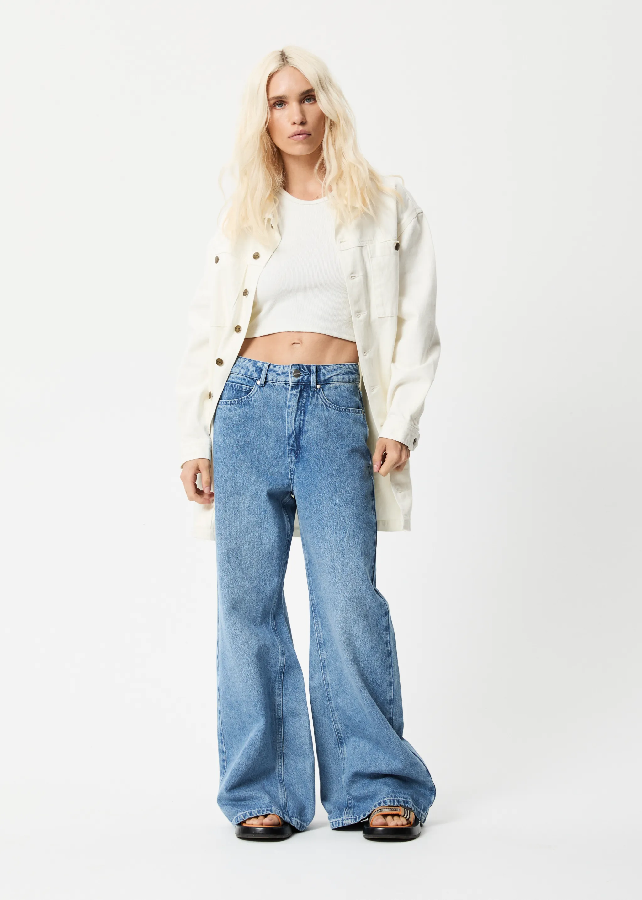 Tori - Organic Denim Dress - Off White