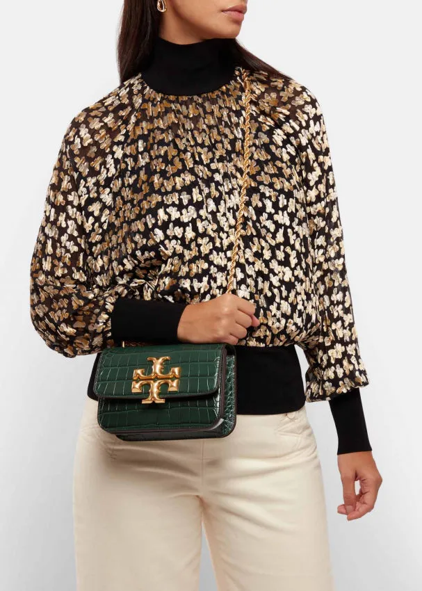 Tory Burch Eleanor Embossed MALACHITE Small Bag– 77044