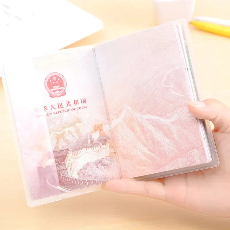 Transparent Passport Cover PVC Waterproof Durable Protective Case for Passport Wallet Business Credit Cards Documents Protective Case Pouch
