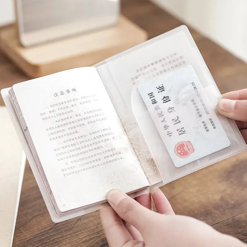 Transparent Passport Cover PVC Waterproof Durable Protective Case for Passport Wallet Business Credit Cards Documents Protective Case Pouch