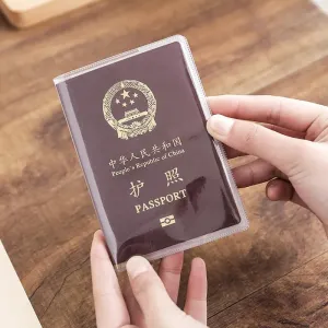 Transparent Passport Cover PVC Waterproof Durable Protective Case for Passport Wallet Business Credit Cards Documents Protective Case Pouch