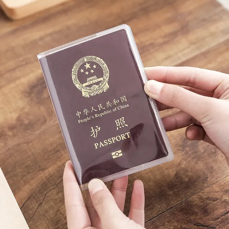 Transparent Passport Cover PVC Waterproof Durable Protective Case for Passport Wallet Business Credit Cards Documents Protective Case Pouch