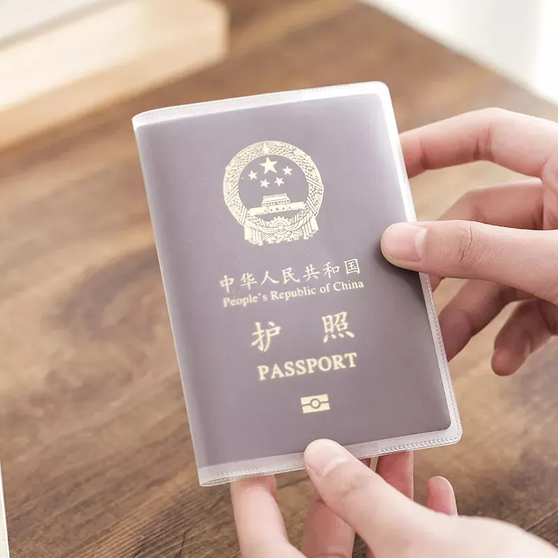 Transparent Passport Cover PVC Waterproof Durable Protective Case for Passport Wallet Business Credit Cards Documents Protective Case Pouch