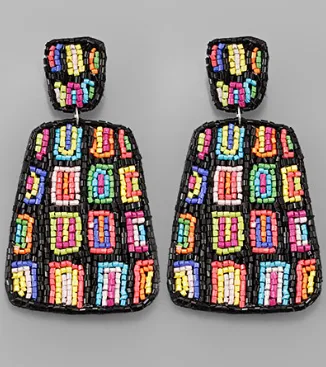 Trapezoid Seed Bead Earrings