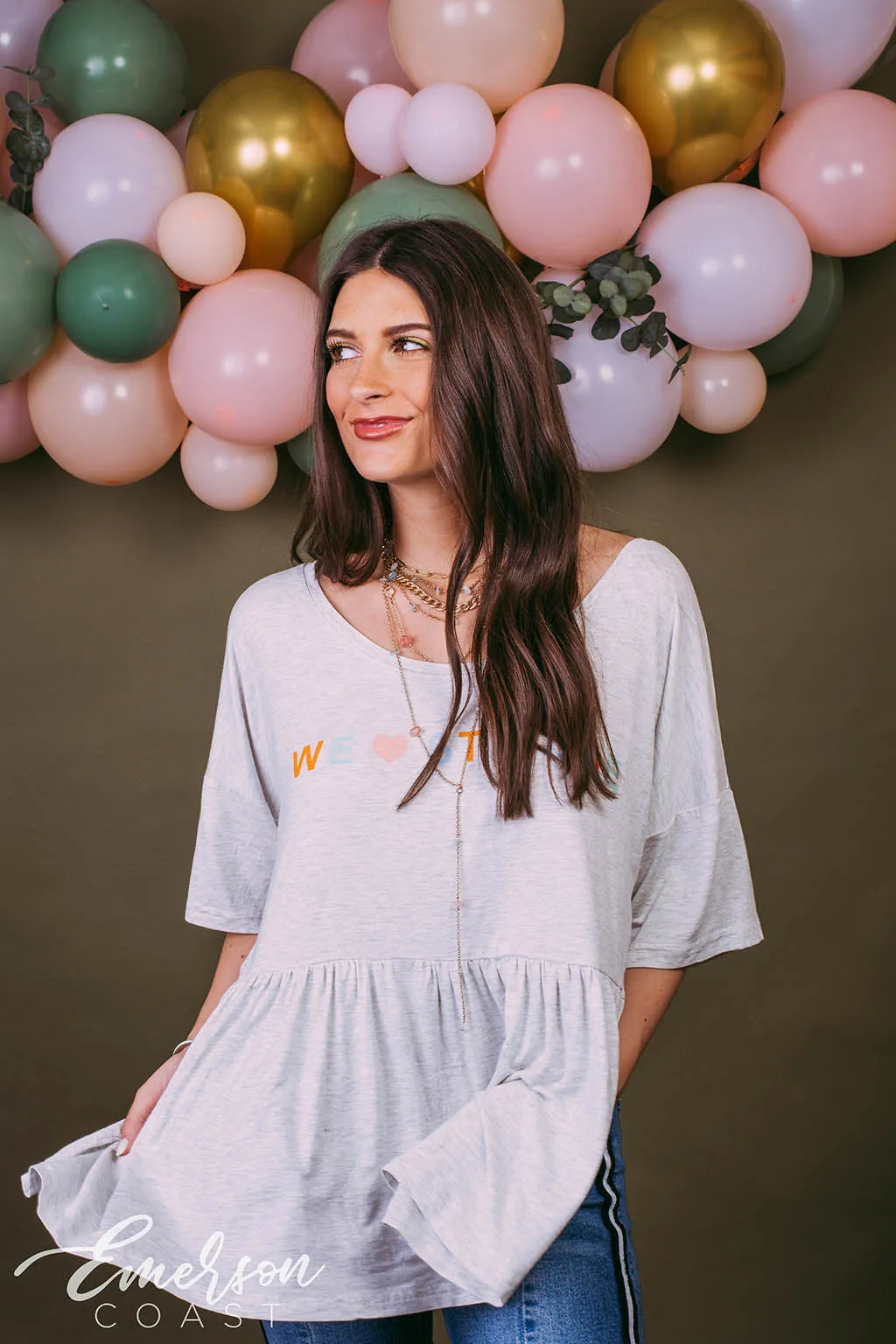 Tri Delta Philanthropy Peplum Top