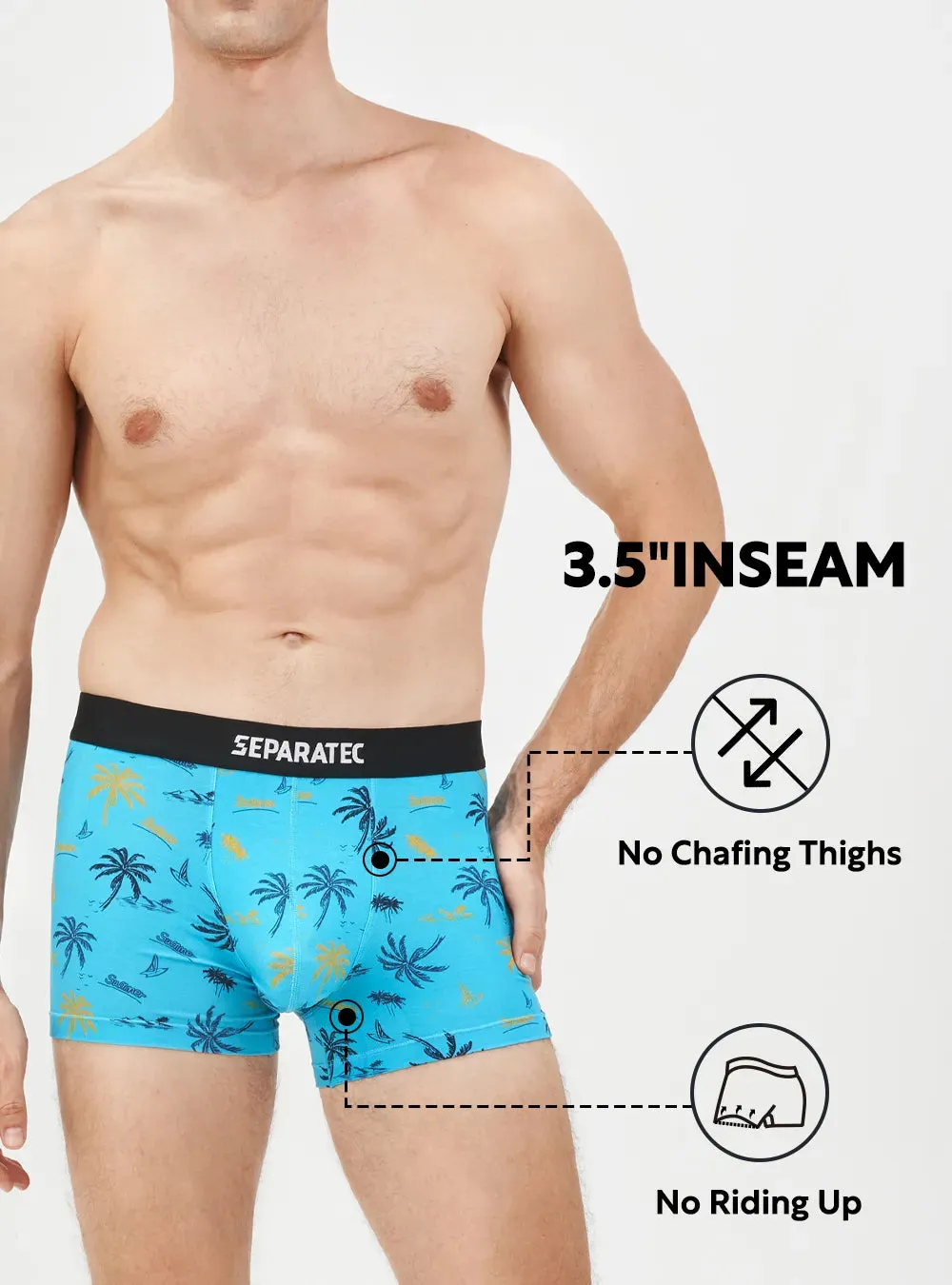 Tropical Ocean Printed Bamboo Rayon Trunks 3 Pack