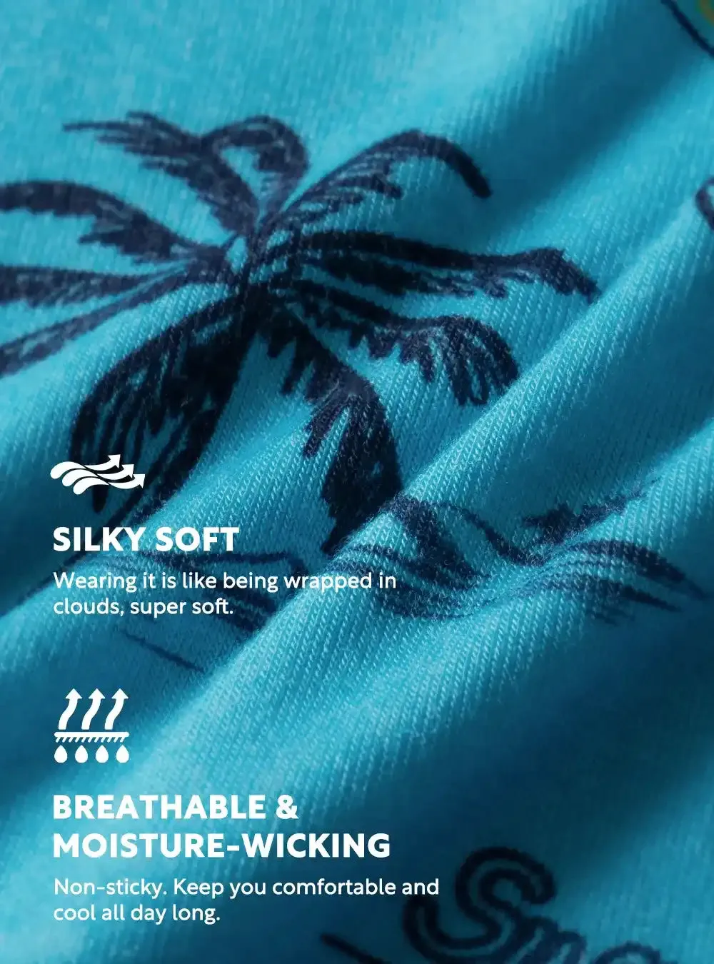 Tropical Ocean Printed Bamboo Rayon Trunks 3 Pack