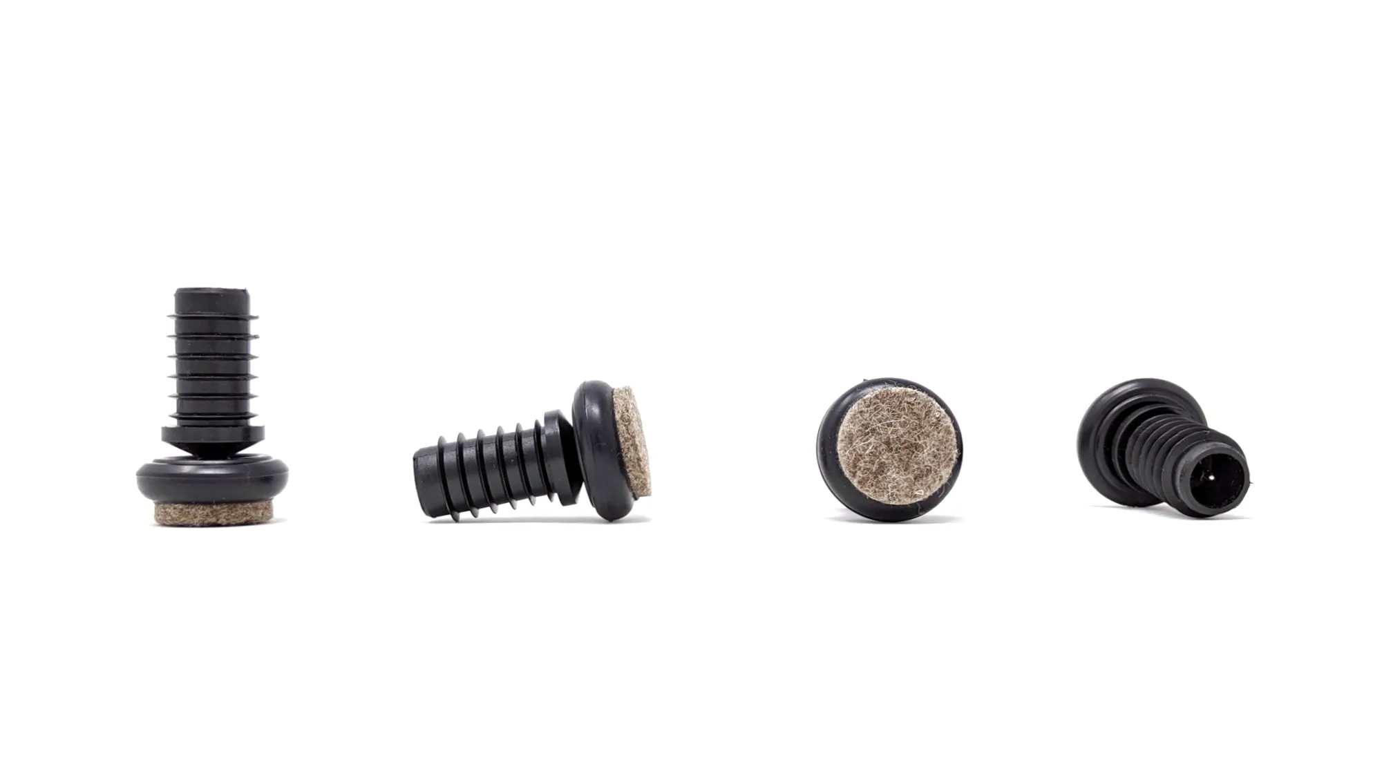 Tube Inserts with Felt Base for Angled Chair Legs with 14mm Inside Diameter (27mm Felt) | Made in Germany | Keay Vital Parts