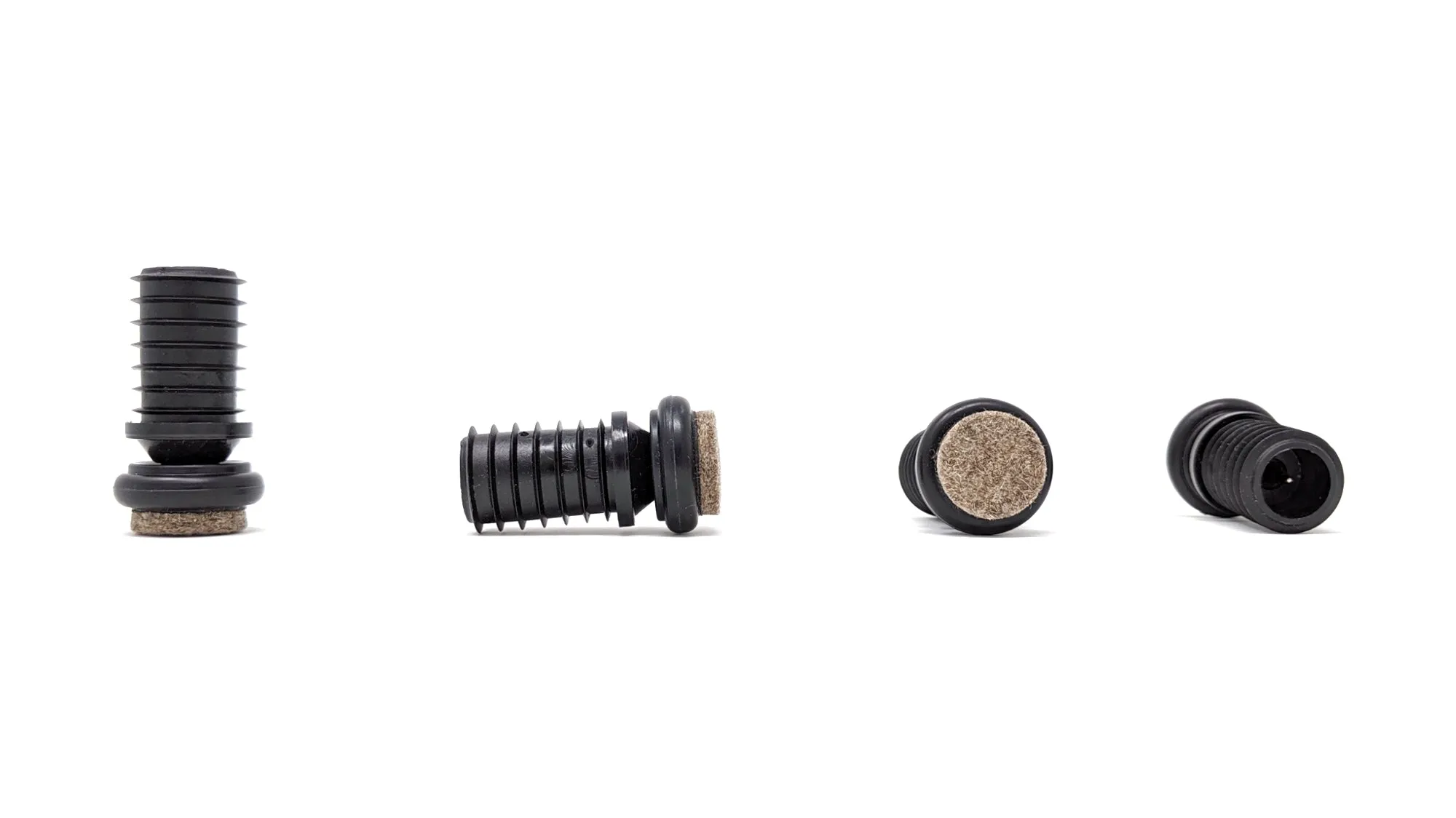 Tube Inserts with Felt Base for Angled Chair Legs with 16mm Inside Diameter (23mm Felt) | Made in Germany | Keay Vital Parts