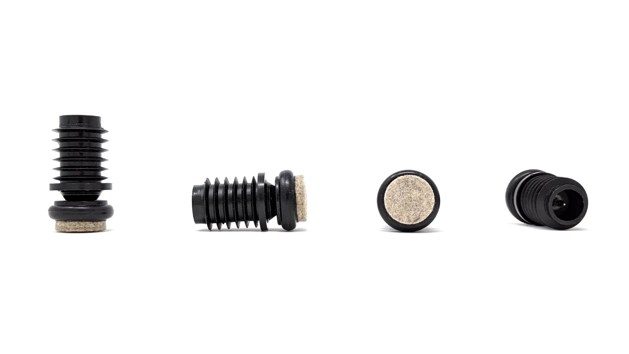 Tube Inserts with Felt Base for Angled Chair Legs with 18mm Inside Diameter (23mm Felt) | Made in Germany | Keay Vital Parts