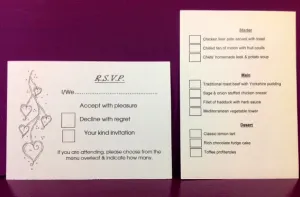 Tumbling Hearts  RSVP Cards