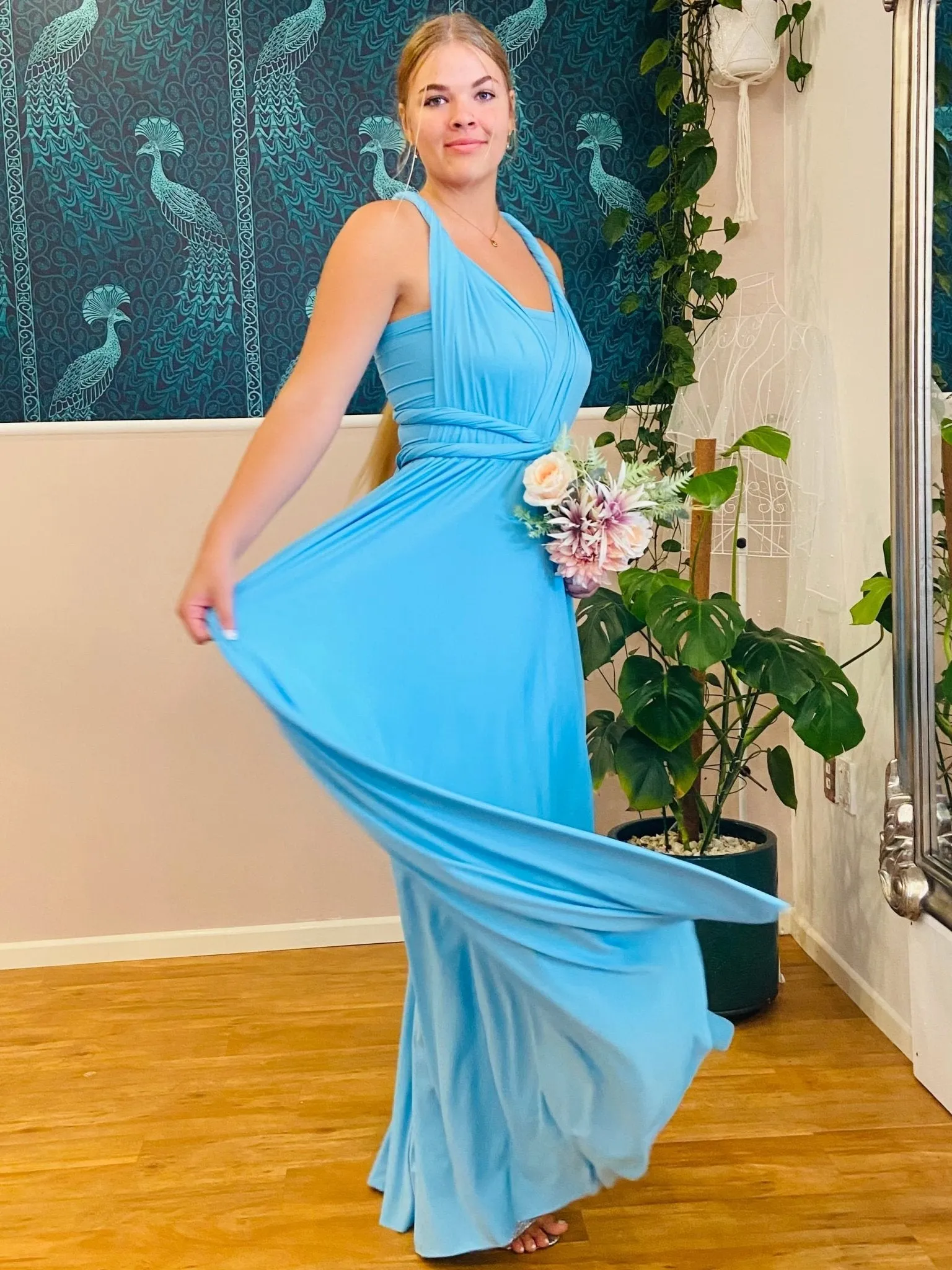 Turquoise Convertible Infinity bridesmaid dress Express NZ wide