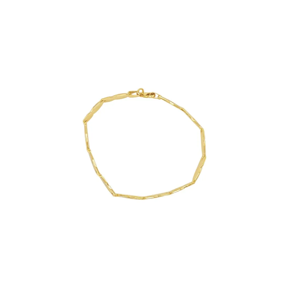 Two Tone Angled Bracelet in 9ct Yellow Gold Silver Infused