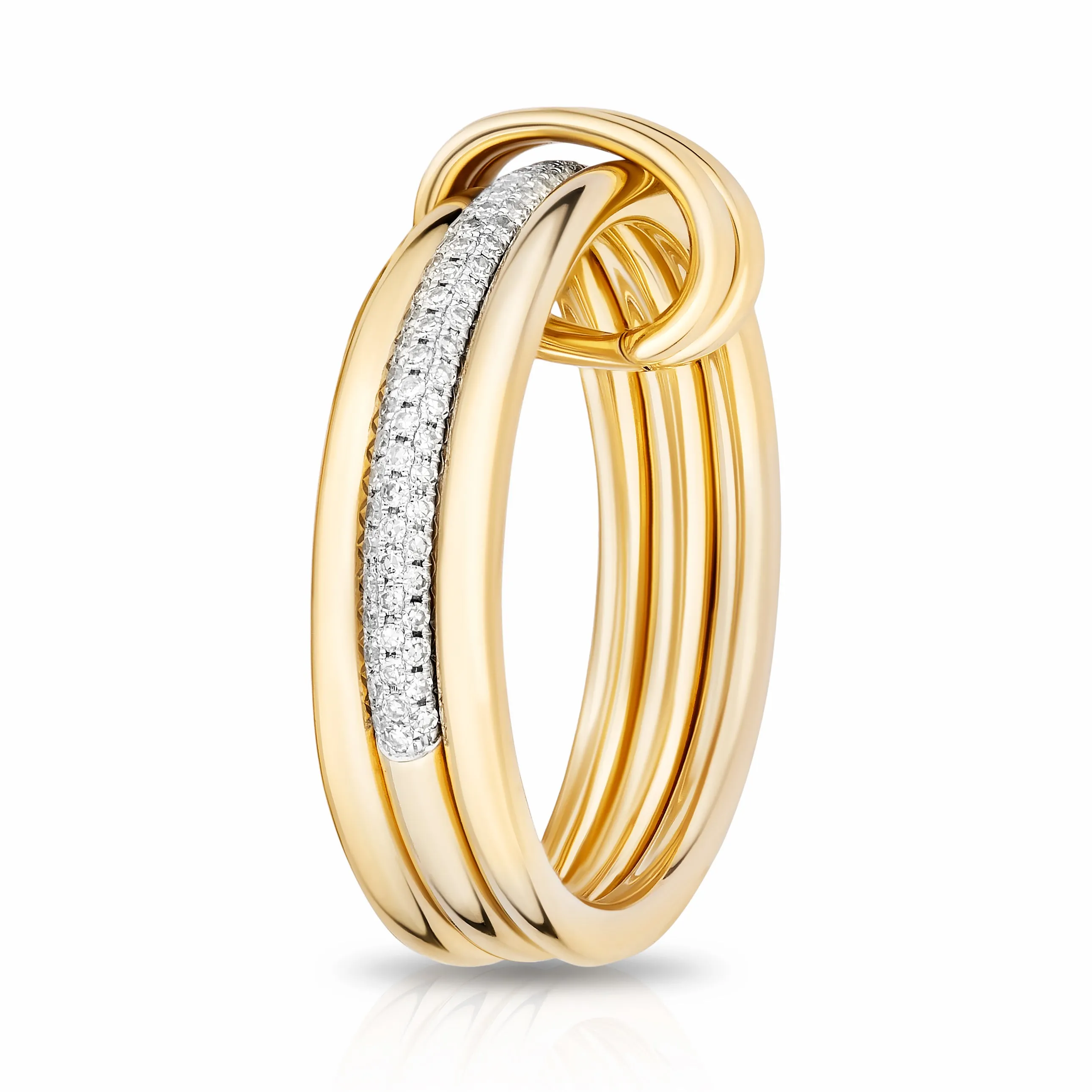 Two Tone Diamond Multiway Ring Set