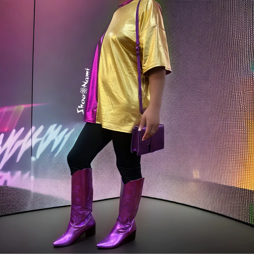 TWO TONE MARDI GRAS TOP Purple/Gold