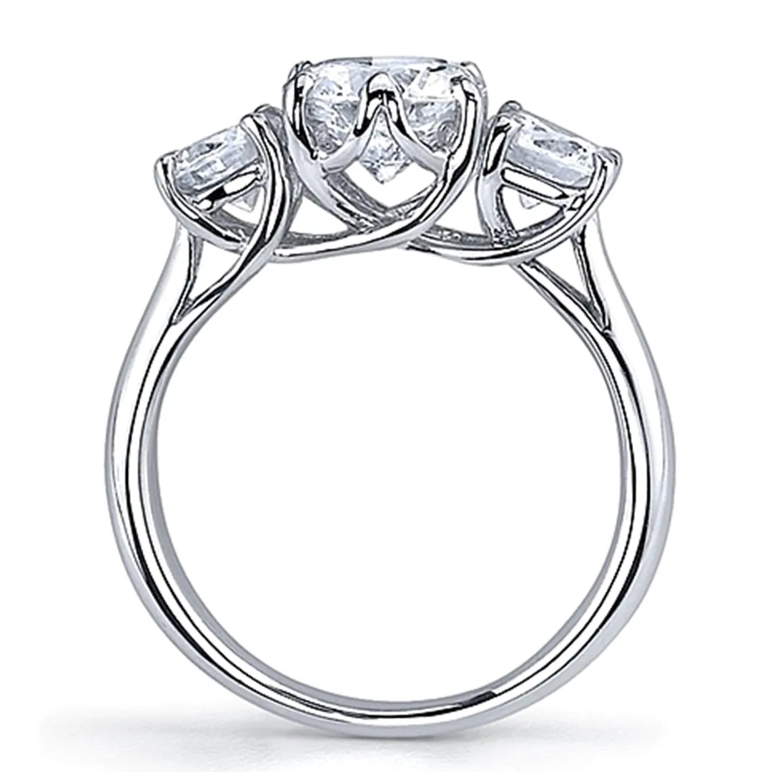 Vatche Three Stone .50ct Crown Engagement Ring