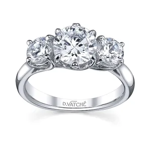 Vatche Three Stone .50ct Crown Engagement Ring