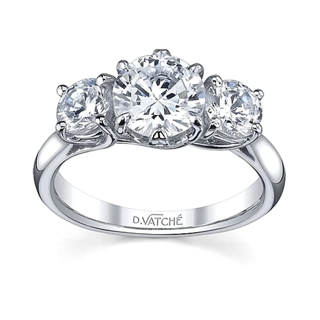 Vatche Three Stone .50ct Crown Engagement Ring
