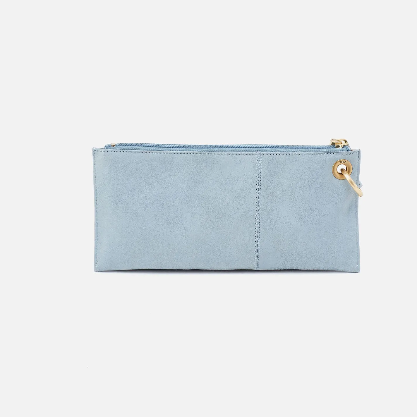 Vida Wristlet In Buffed Leather - Sky