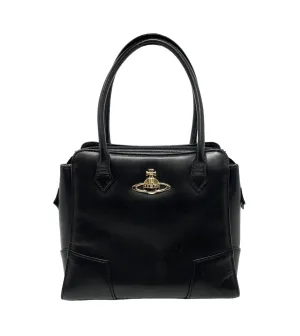 Vivienne Westwood Black Leather Top Handle Bag