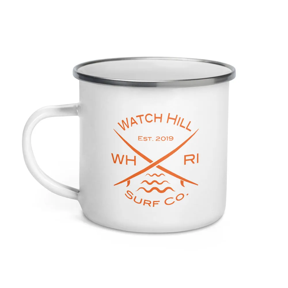 Watch Hill Surf Co. 'Crossed Boards' Enamel Mug (Orange)