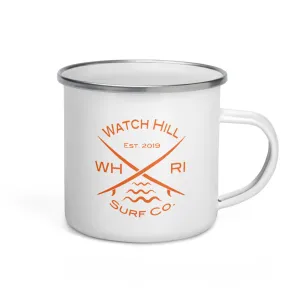 Watch Hill Surf Co. 'Crossed Boards' Enamel Mug (Orange)