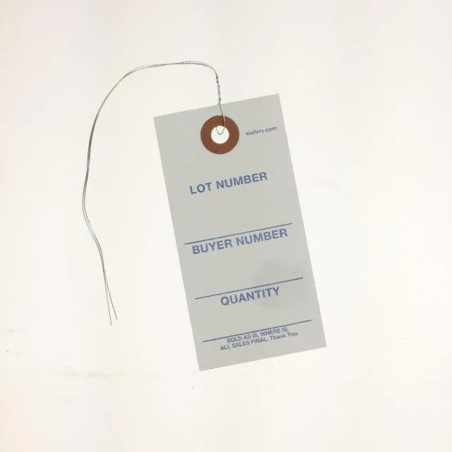 Weatherproof "Tuff" Printed Tags - Wired (1000/Box)
