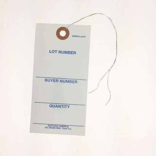 Weatherproof "Tuff" Printed Tags - Wired (1000/Box)