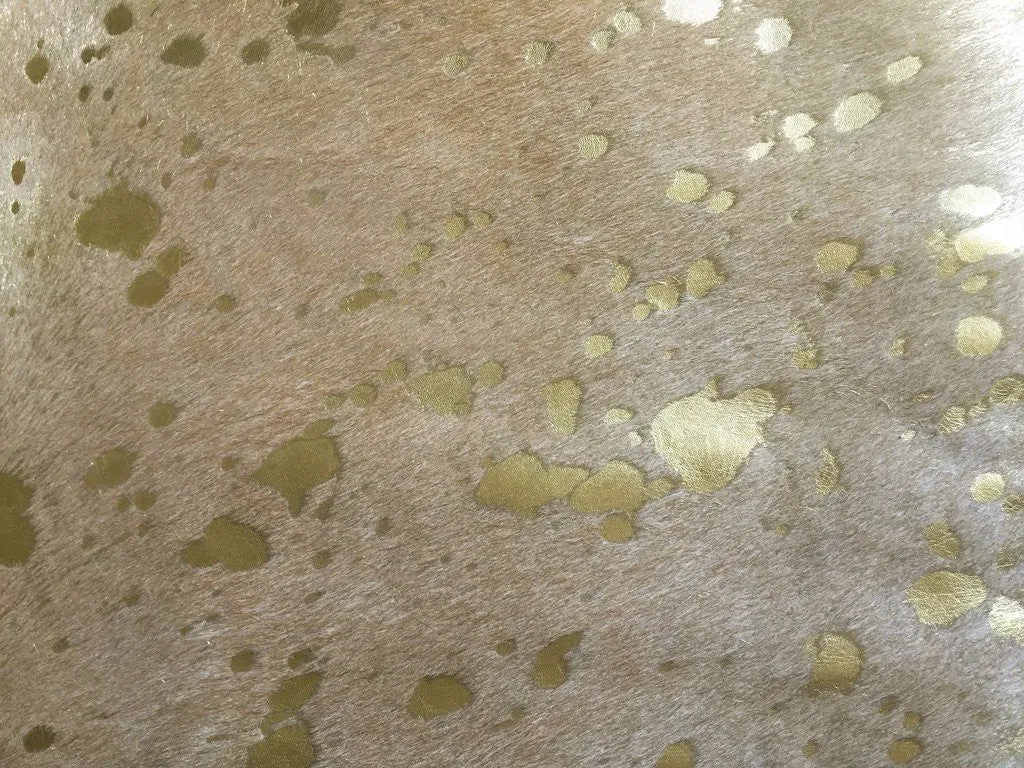 White Devore Gold Acid Washed Premium Brazilian Cowhide, XL CH04DVN V