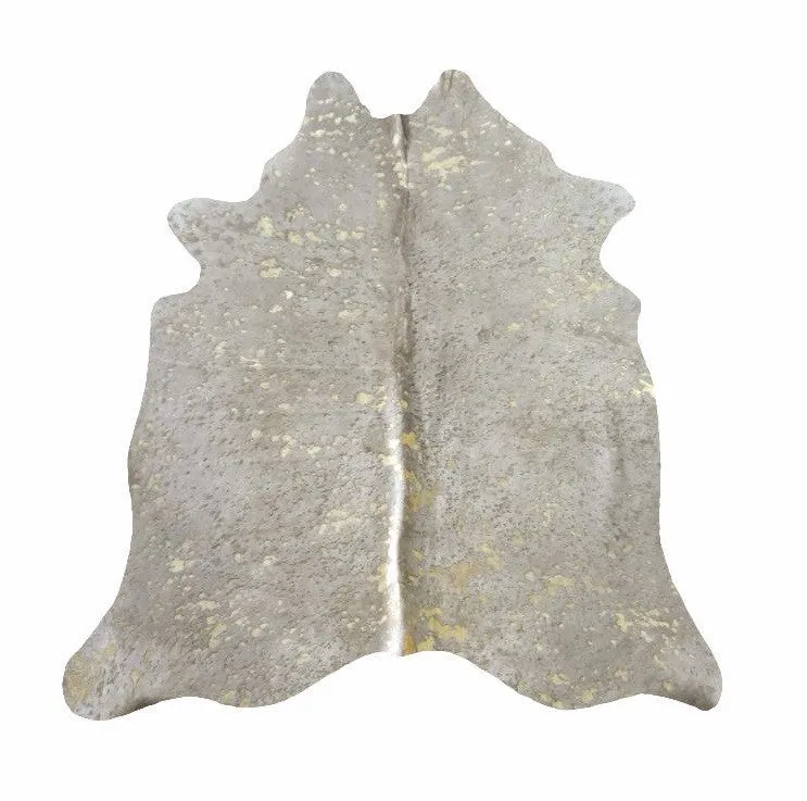 White Devore Gold Acid Washed Premium Brazilian Cowhide, XL CH04DVN V