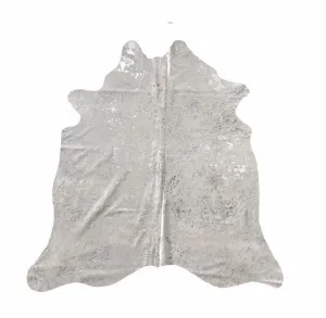 White Devore Silver Acid Washed Premium Brazilian Cowhide, XL CH05DVN I