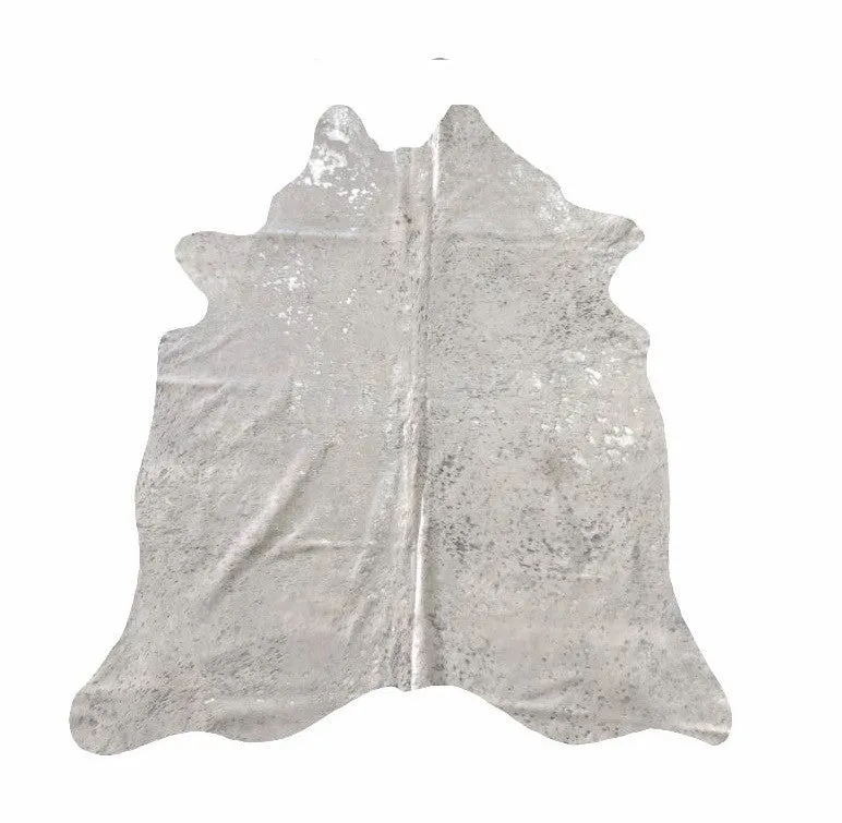White Devore Silver Acid Washed Premium Brazilian Cowhide, XL CH05DVN I
