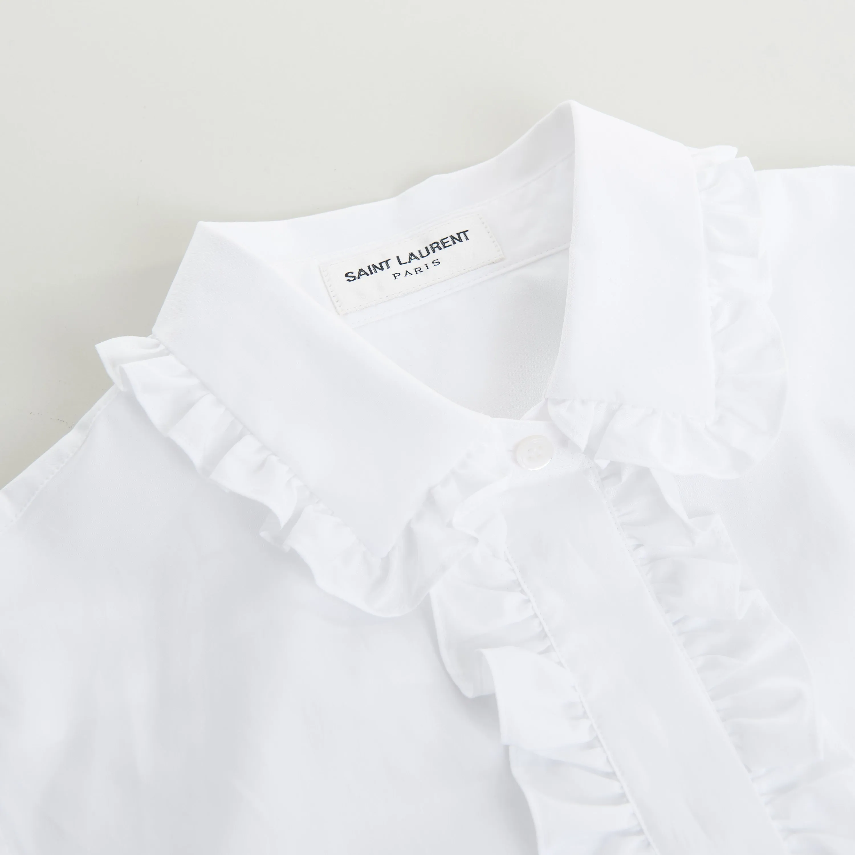 White Ruffled Shirt - Poplin Cotton