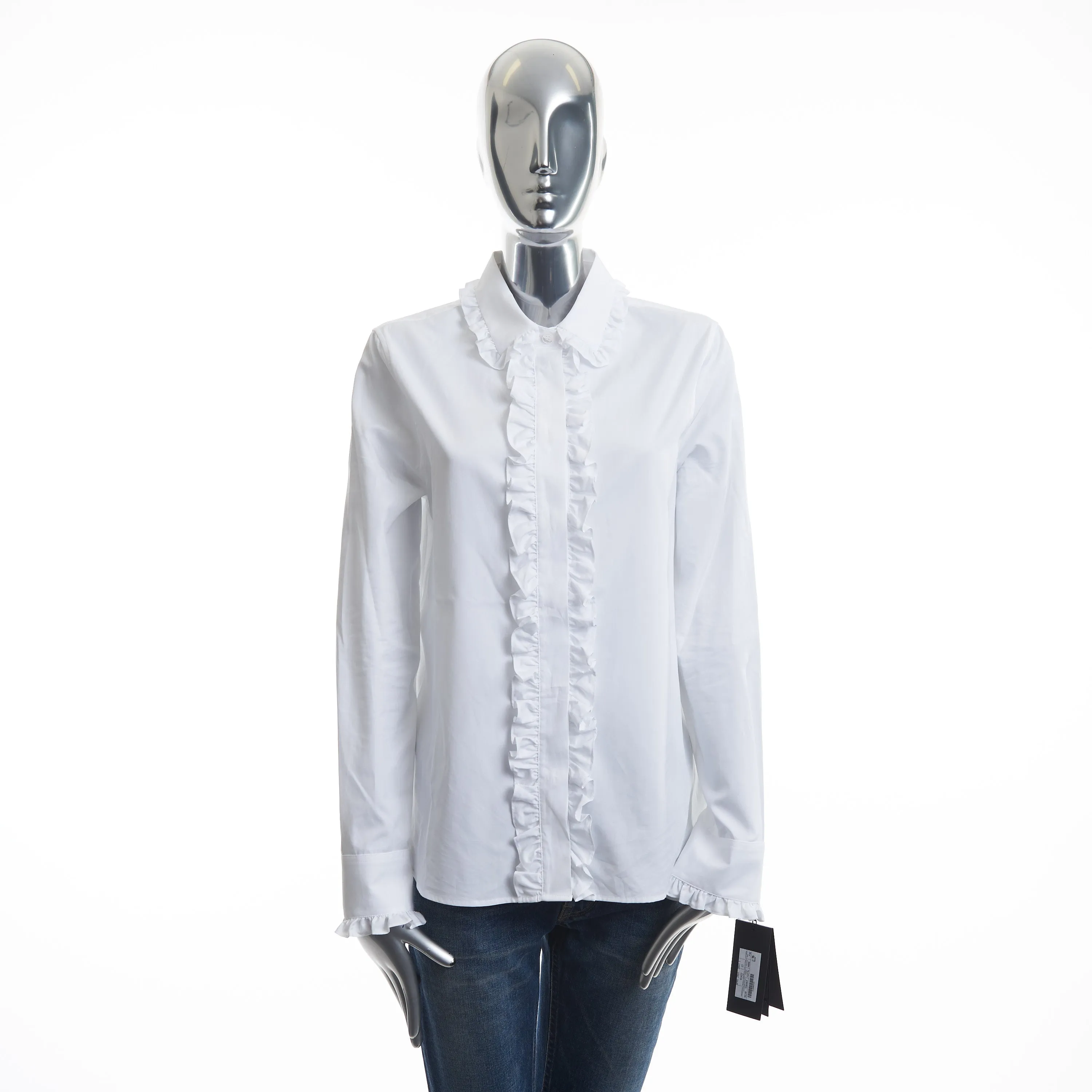 White Ruffled Shirt - Poplin Cotton