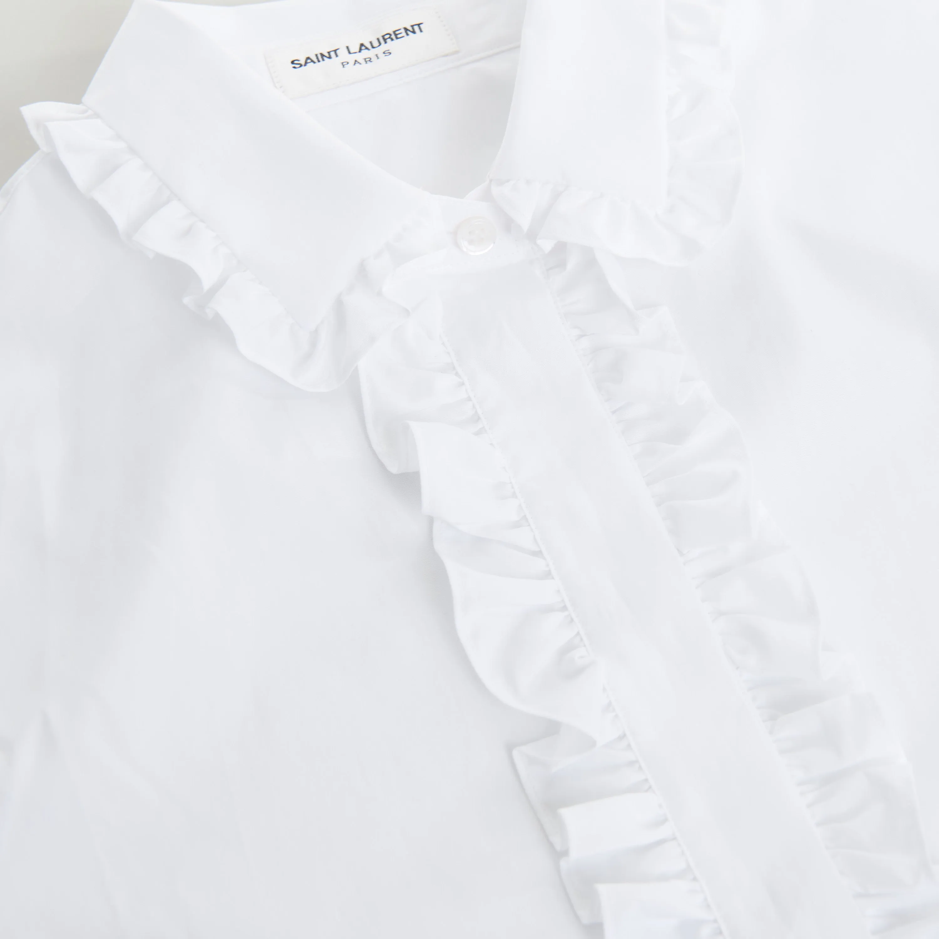 White Ruffled Shirt - Poplin Cotton