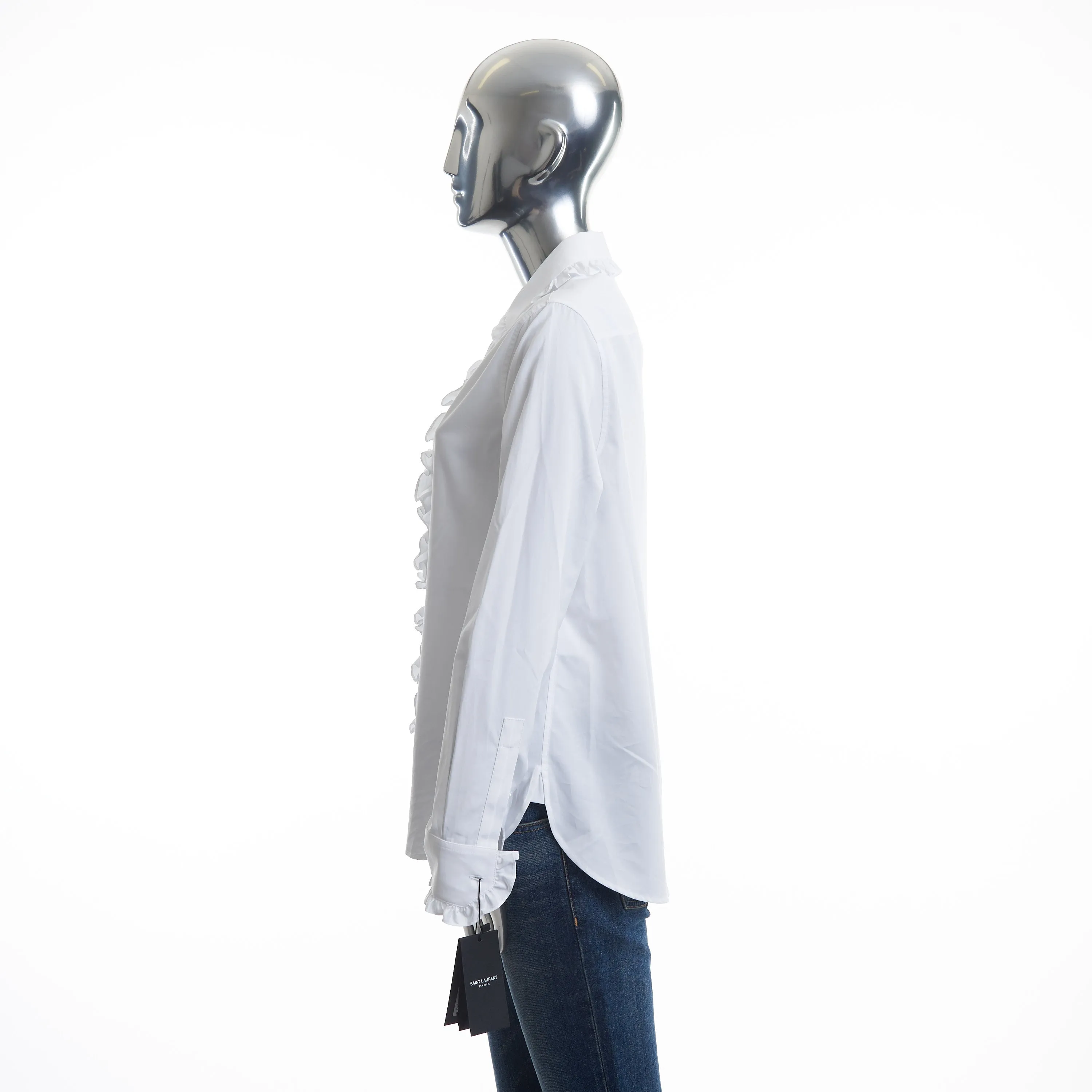 White Ruffled Shirt - Poplin Cotton