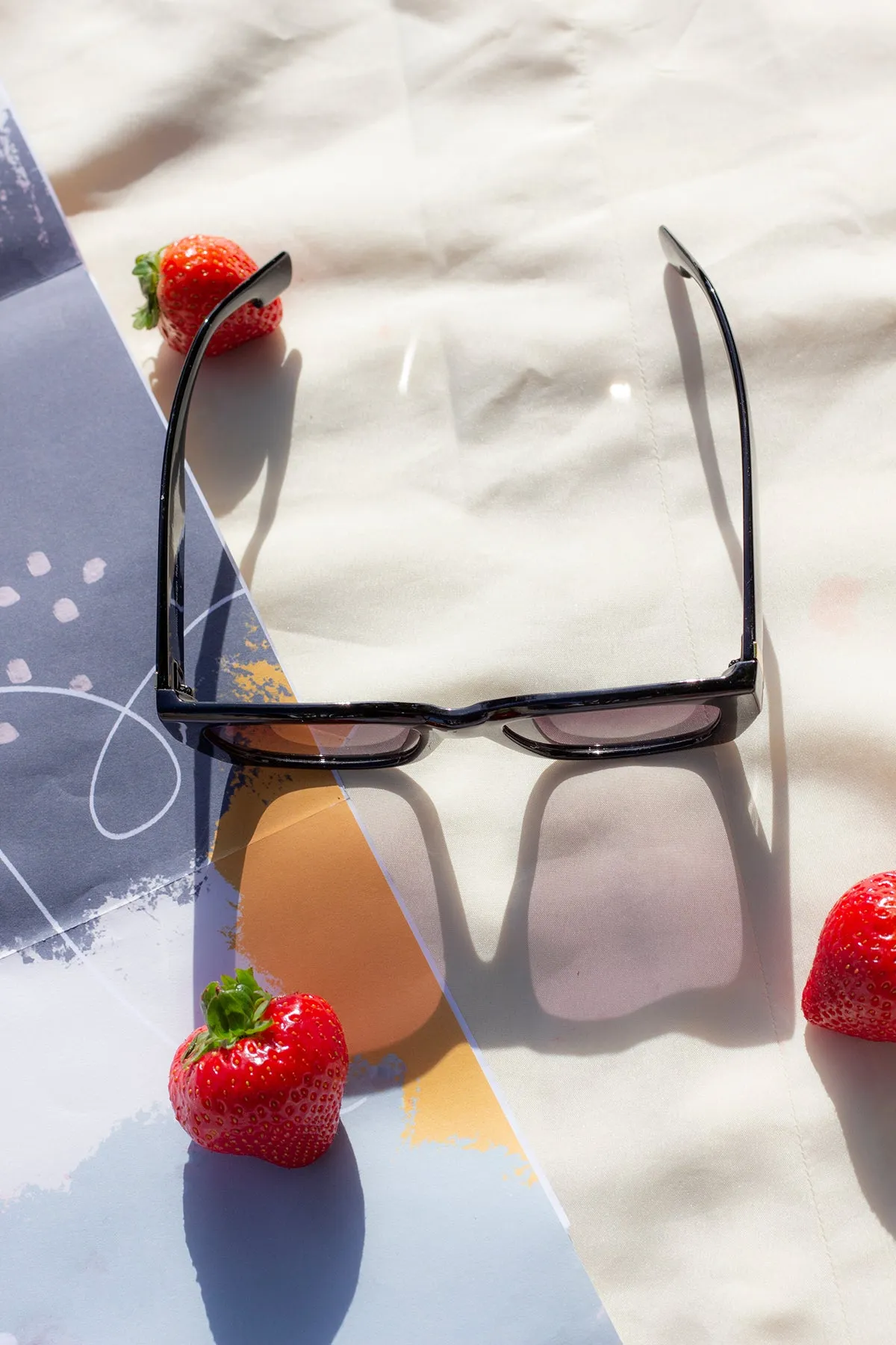 Wide Oblong Angled Sunglasses